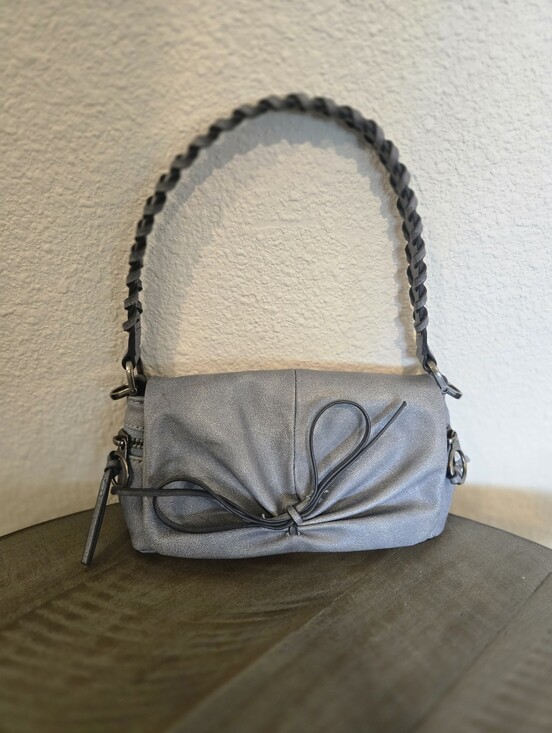 Zara Handbags - GIVVY Zara Gray Bow-Detail Shoulder Bag